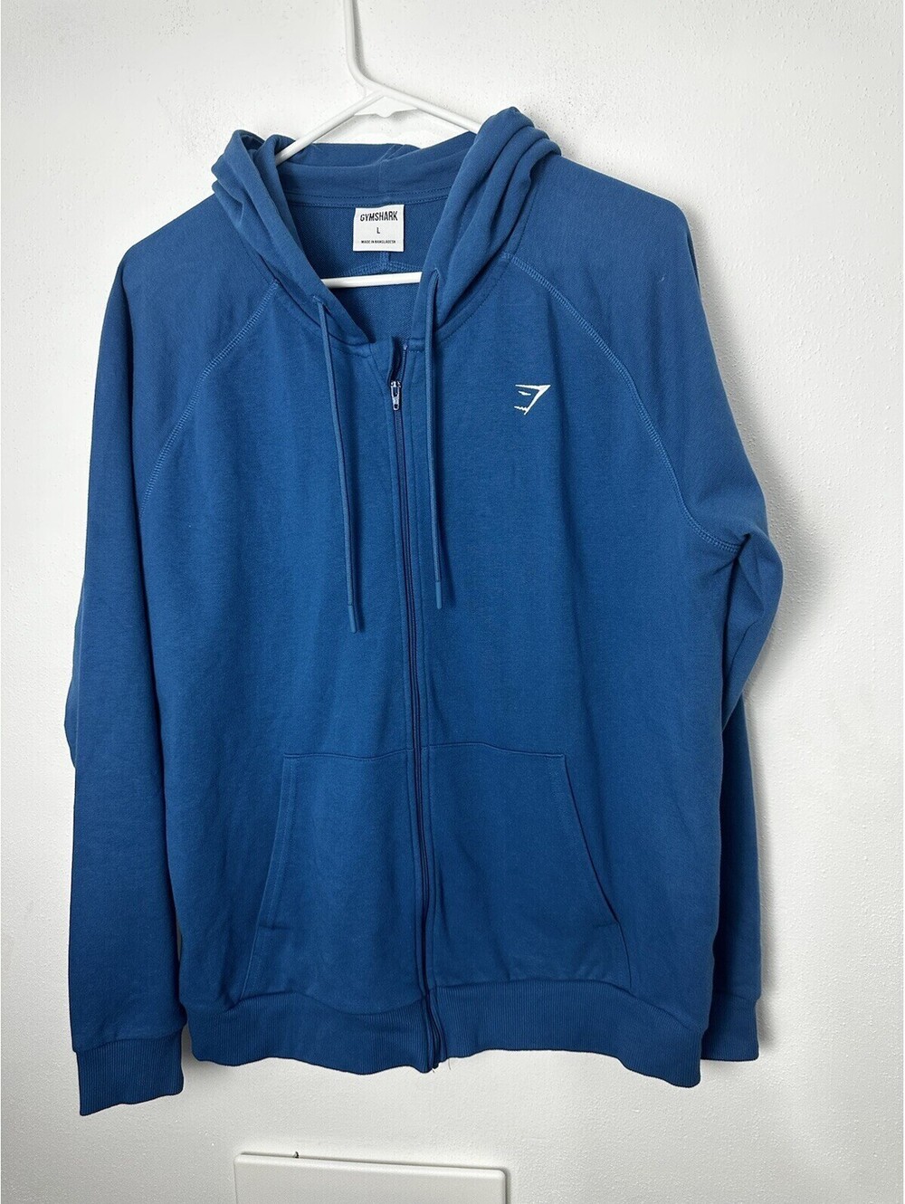 Gymshark Blue Long Sleeve Logo Training Full Zip Hoodie Womens Size L